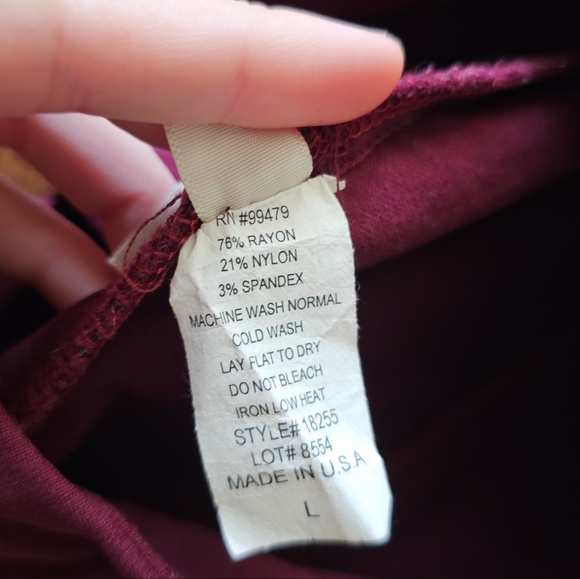 Women's High Waist Tummy Control Pencil Skirt, BACK SLIT. Red wine color. L - Picture 4 of 4